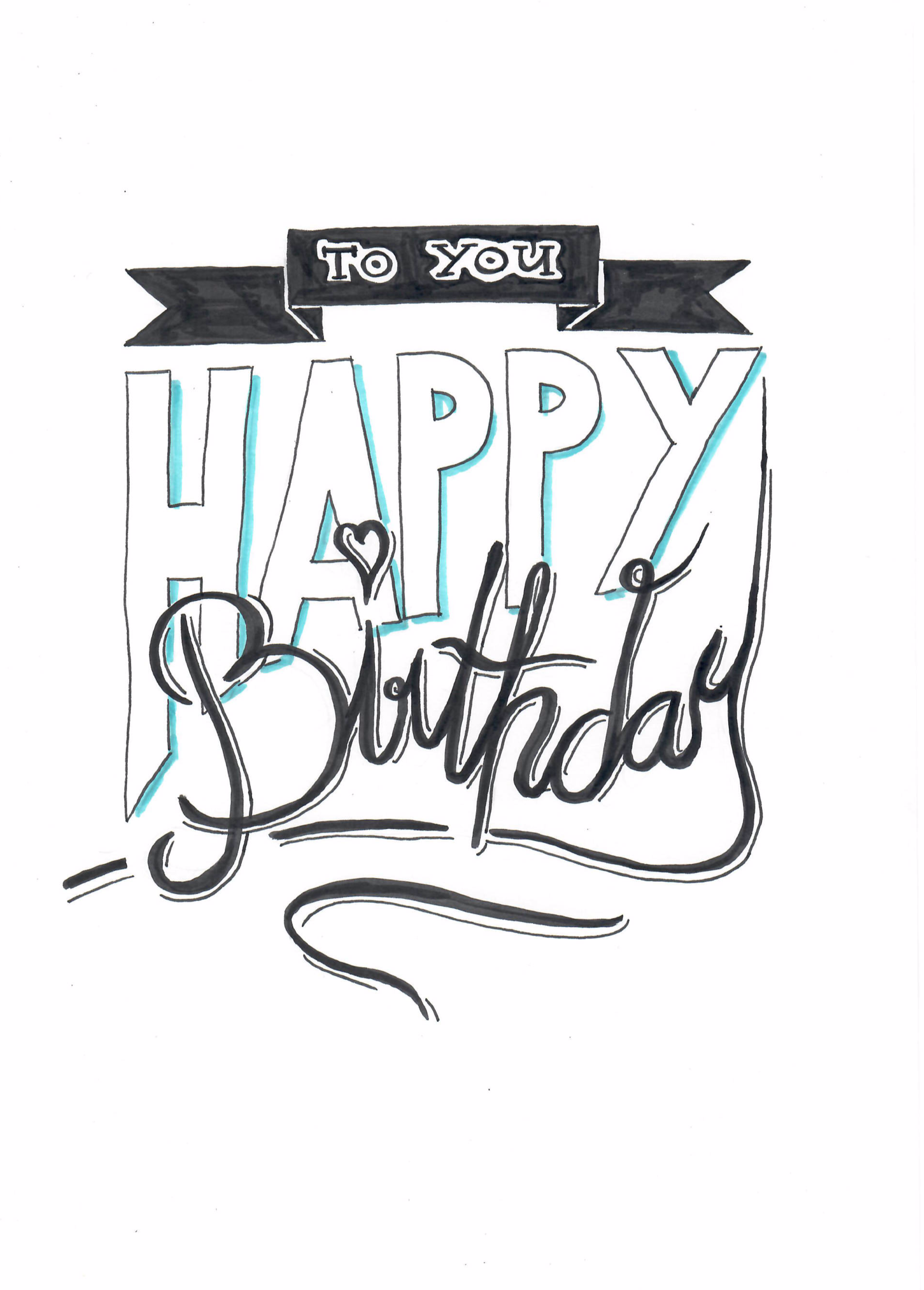 Handlettering - Happy Birthday