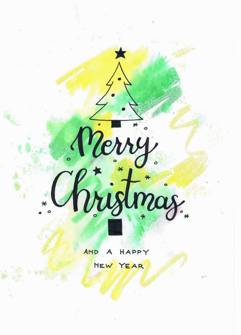 Handlettering - Merry Christmas and a Happy New Year